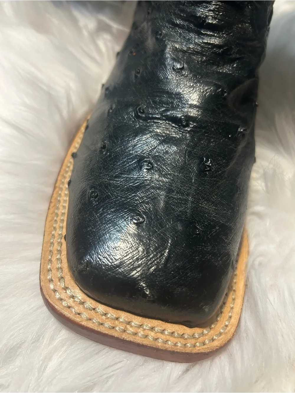 Men's Black Leather Western Boots with Embroidered Upper